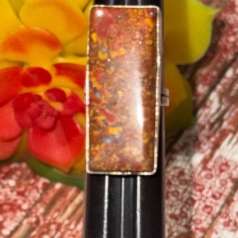 Huge Jasper Agate Silver Ring - image 7